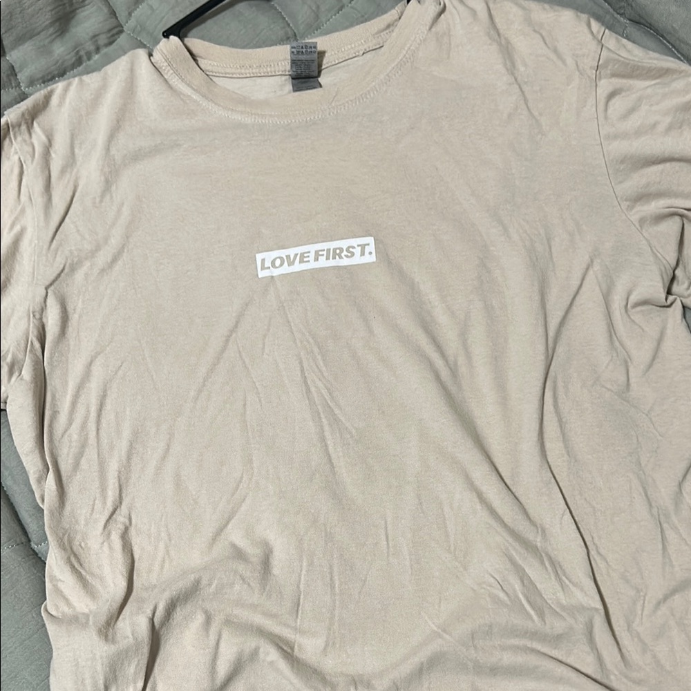 Love First Beige T-Shirt